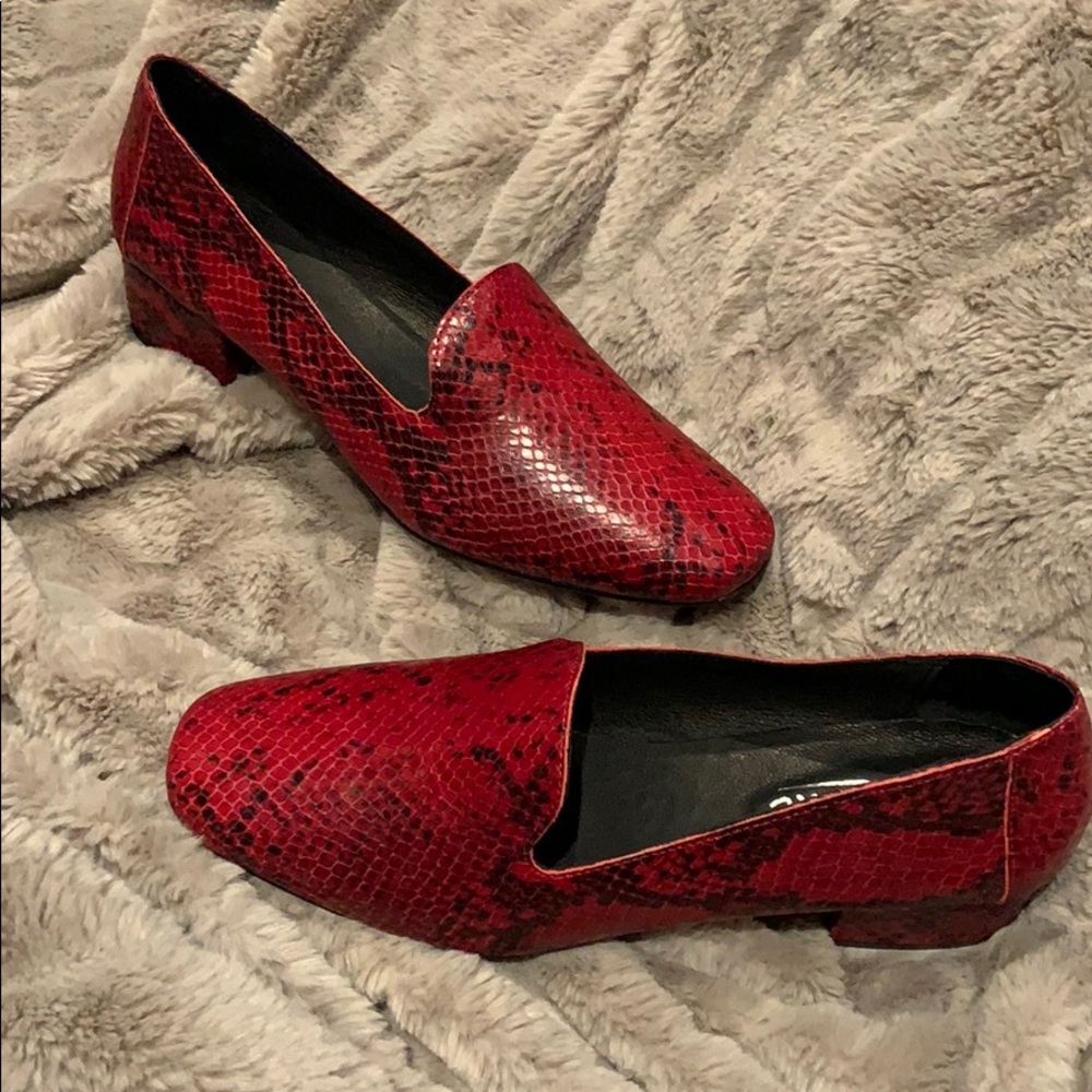 L’INTERVALLE daria red snake loafers - SIZE 40 EU